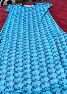 Light Blue Printed Maxi / nighty
