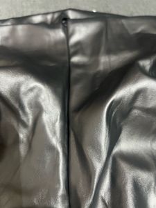 Black Faux Leather Ruched Skirt size M