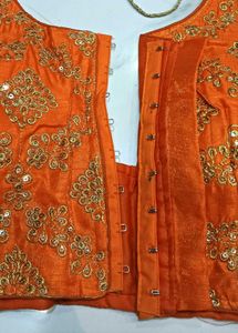 Orange Embellished Blouse