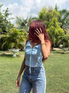 cute blue Pinterest check top