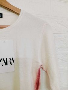 White Tee with Red Detail