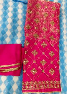 Beautiful Pink embroidered suit with pure dupatta.