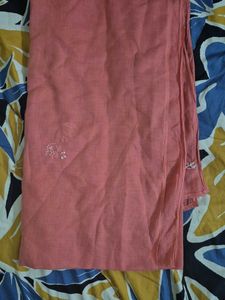 Peach Embroidered Kurta Set