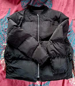 Black Puffer Bomber Jacket