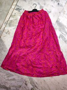 Pink Broderie Anglaise Ethnic Skirt