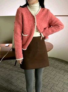 (Made In Korean) Pink Knit Cardigan
