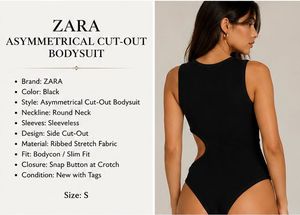 Women's Black Cut-Out Bodysuit