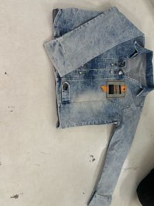 Denim Jacket &amp; Pink Dress Set