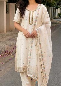 Elegant Whitecream suit  Set with Dupatt