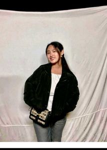 Black Cropped Puffer Jacket