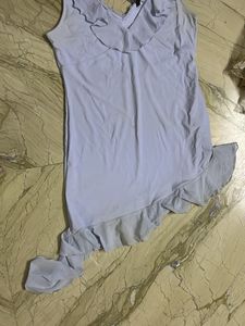 H&amp;M Ruffled Light Blue Mini Dress