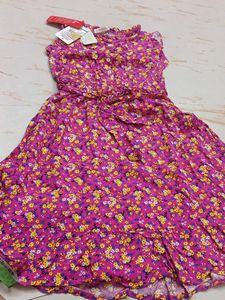 8-10 year Charming Floral Print Dress for Girls