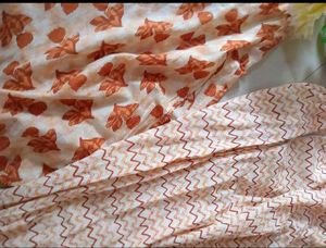 Orange Floral Print Blouse