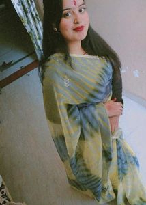 Beautiful Blue &amp; Yellow Saree