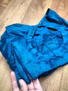 ⚡Stitched Teal Saree With Blouse💙