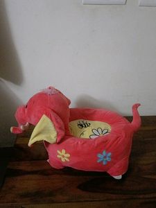 Plush Pink Elephant Toy Seat For Kids