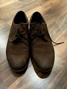 HUSH PUPPIES Brown Suede Derby Shoes