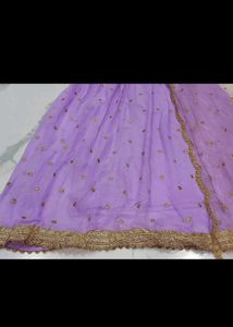 Elegant Lavender Embroidered Gown with dupatta