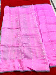 Pink &amp; Green Saree (free Blouse)