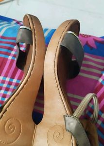 Brown Leather Ankle Strap Sandals