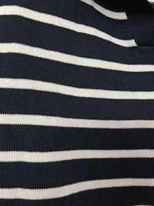 Striped Collared Knit Top for M &amp;L