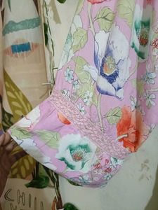 Flowy Floral Pink Robe