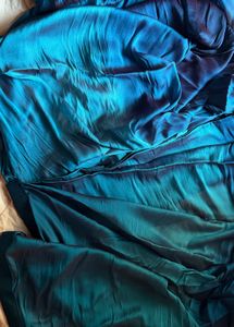 Shimmering Teal Ombre Ready to wear saree