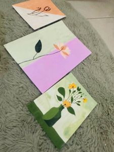 Hand-Painted Floral Canvas Art (Set of 3)