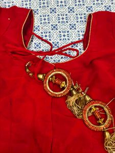 Red Embroidered Blouse