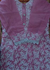 Pink Chikankari Kurta Set