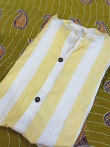 Striped Yellow & White Kurta
