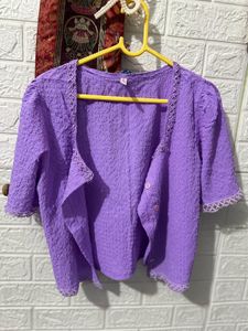 Lilac Textured Cropped Top