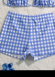 Cute bow Gingham Bikini Set