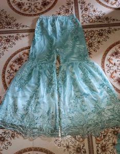 Elegant Aqua Embroidered Pakistani Dress