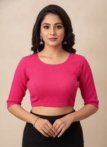 Vibrant Pink Textured Blouse