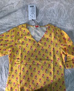 🌼Yellow Printed Kurta