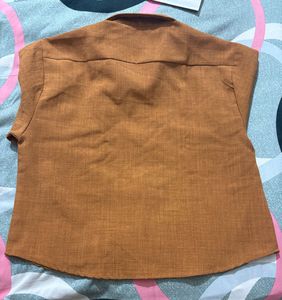 Orange Button-Up Shirt