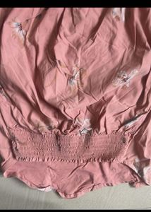 Pink Floral top with Decorative Buttons