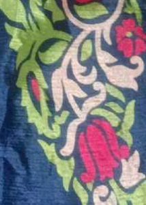 satin Blue Floral Print Saree
