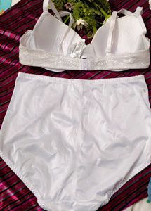 Elegant White Bra and high waist shaper