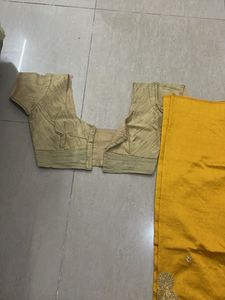 Vibrant Golden Yellow Silk Saree with Blouse