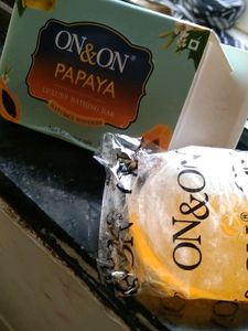 ON and O N PAPAYA SOAP