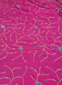 Embroidered Pink Saree with Sequins