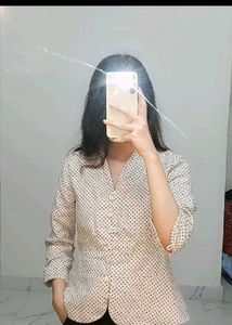 Polka Dot Button-Down Top