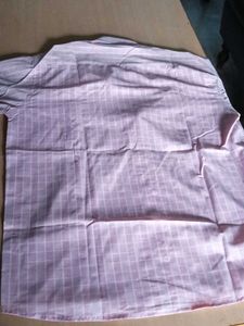 Men's Pink Checkered Long Sleeve Shirt