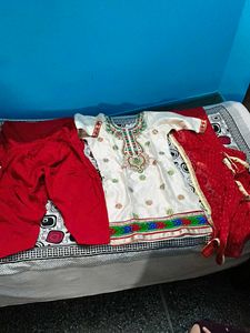 Heavy Embroidered  Kurta Set With Mirror Work