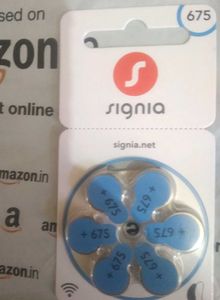 "Signia Hear Aid Batteries 675 No"....