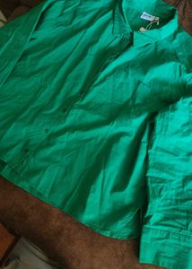Gia Bright Green Button-Up Shirt