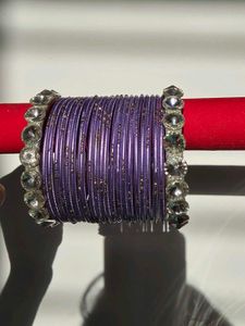 23 pcs - Elegant Purple Bangles with Rhinestones