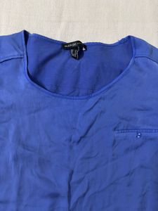 Mango Royal Blue Short Sleeve Top